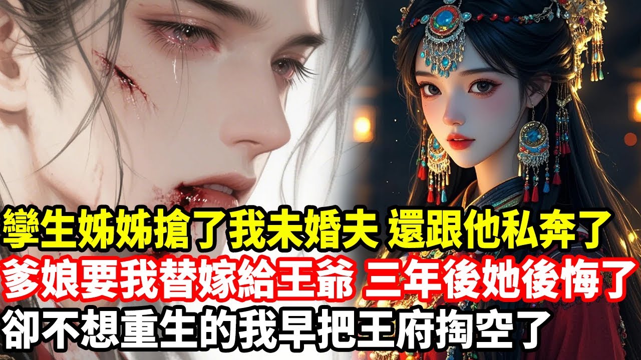 孿生姊姊搶了我未婚夫，還跟他私奔了，爹娘要我替嫁給王爺，三年後她後悔了，卻不想重生的我早把王府掏空了......
