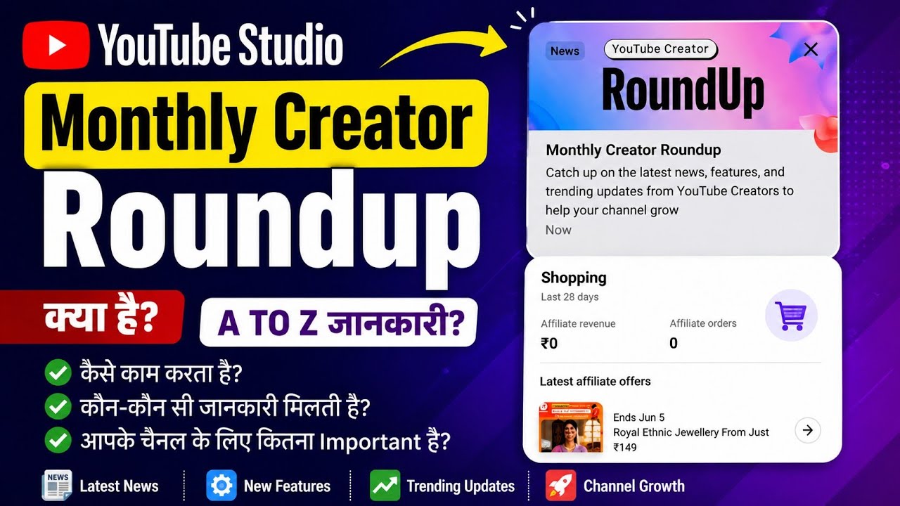 Yt Studio Monthly Creator Roundup Kya Hai | Youtube Monthly Creator Roundup Kya Hai |Monthly Roundup