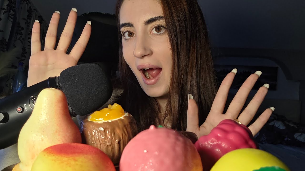 Încerc VIRALELE prăjituri FRUCT- ASMR in romana