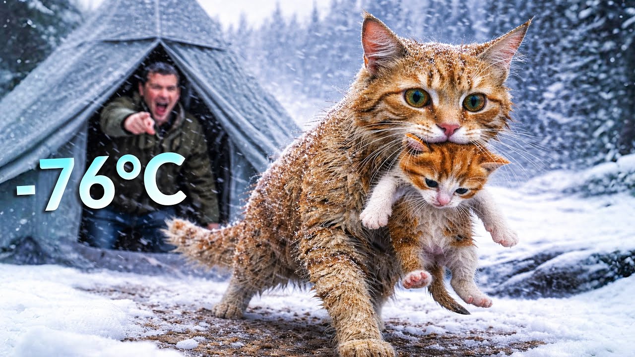 😱 Abandoned Cat & Kitten in Deadly Snowstorm 🌨️ | Emotional AI Survival Story | Hulx2Ai