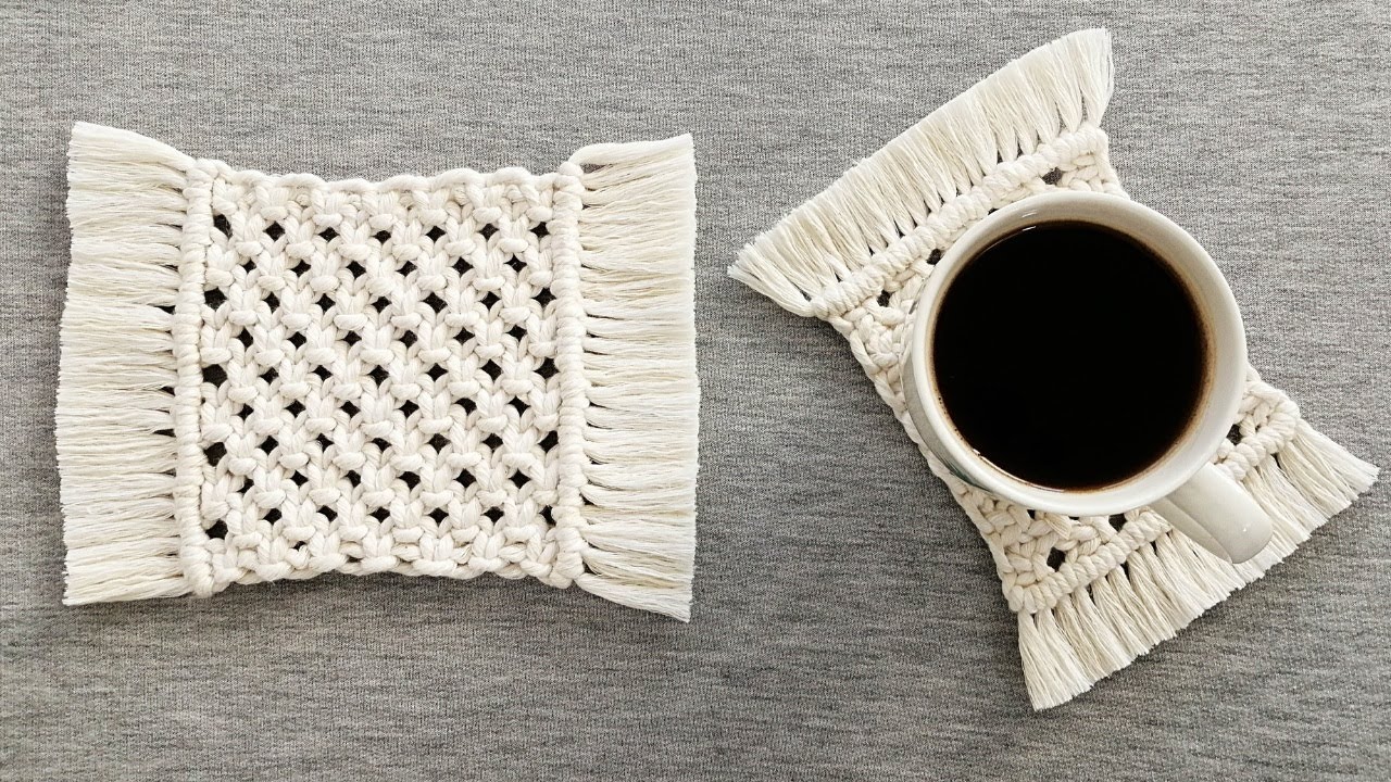 DIY como hacer POSAVASOS en MACRAME (paso a paso) | DIY Macrame Coasters