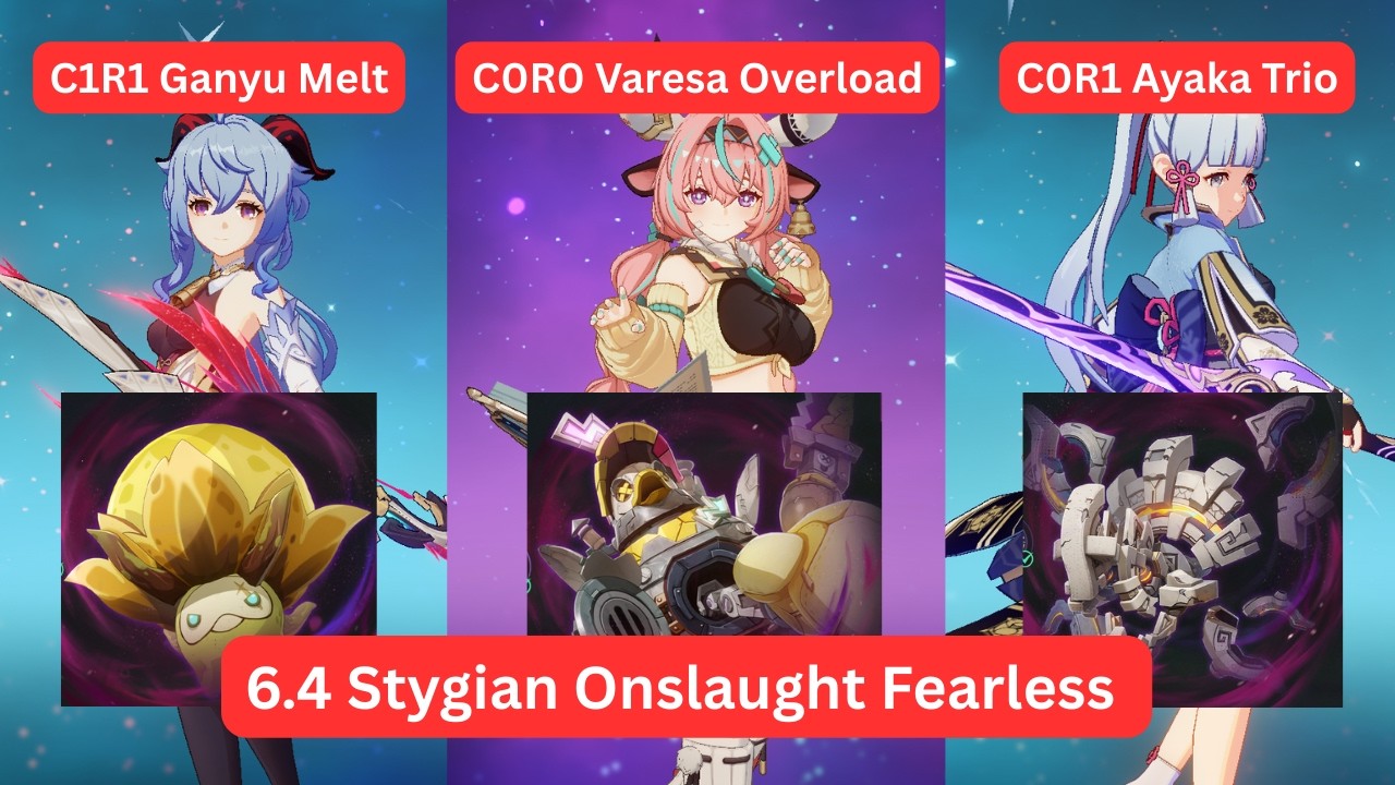 Ganyu x Varesa x Ayaka Clears the WORST Stygian so far [6.4 Stygian Onslaught]
