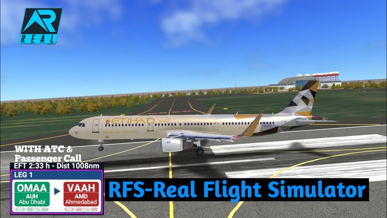 RFS - Real Flight Simulator- Abu Dhabi to Ahmedabad||FullFlight| A321||Etihad||FullHD|RealRoute
