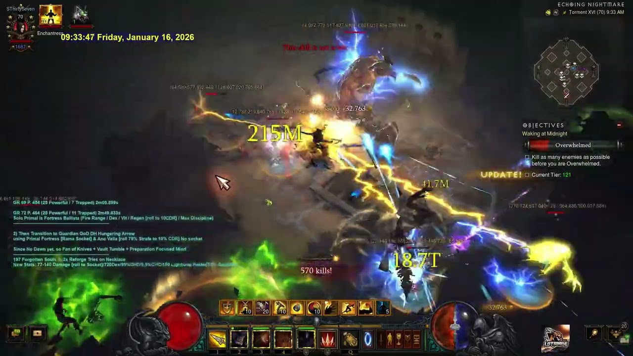 D3 16Jan2026 EU- Season 37 - GoD DH 1x Echo Nightmare drops Hunter's Wrath Primal!