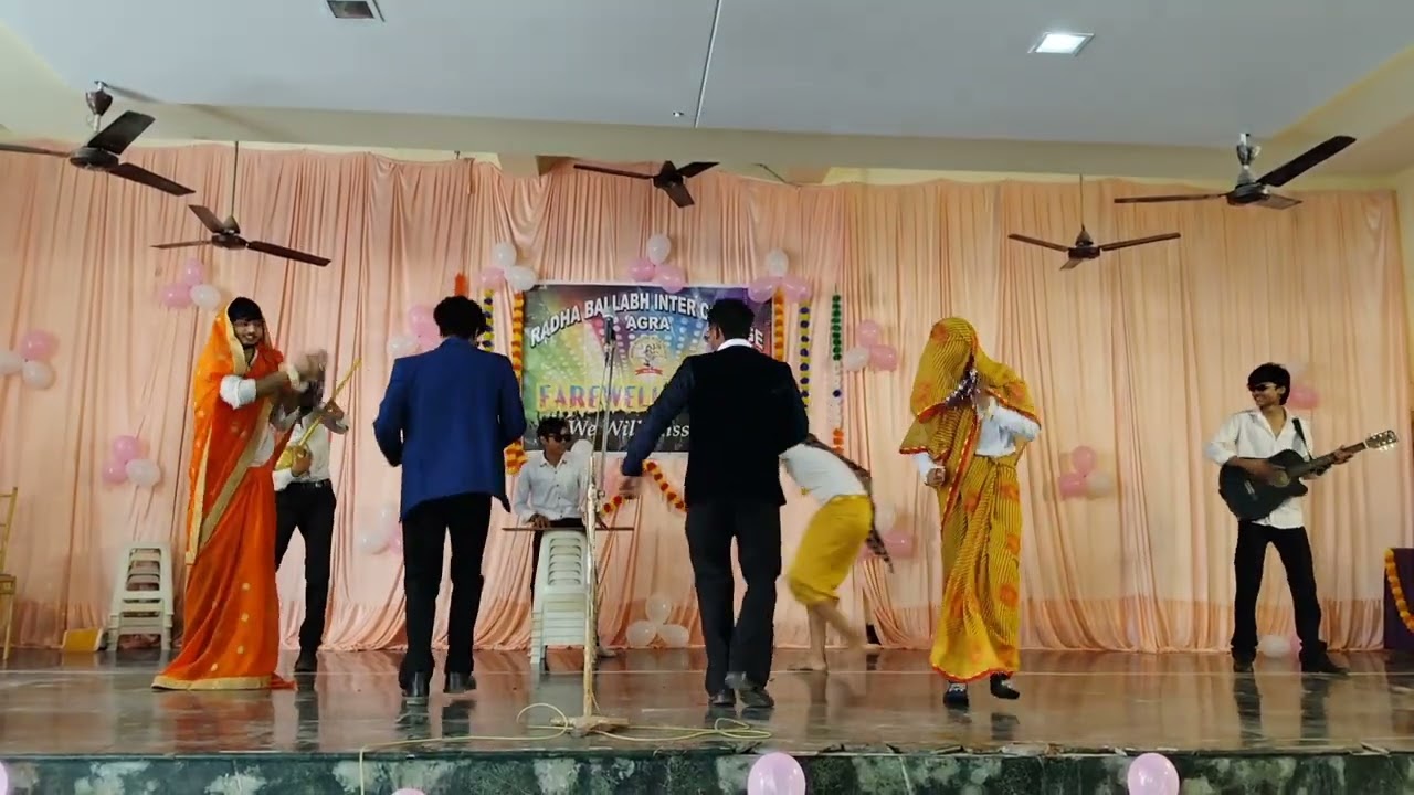 11th Class Students Act Play with Dance Farewell Party