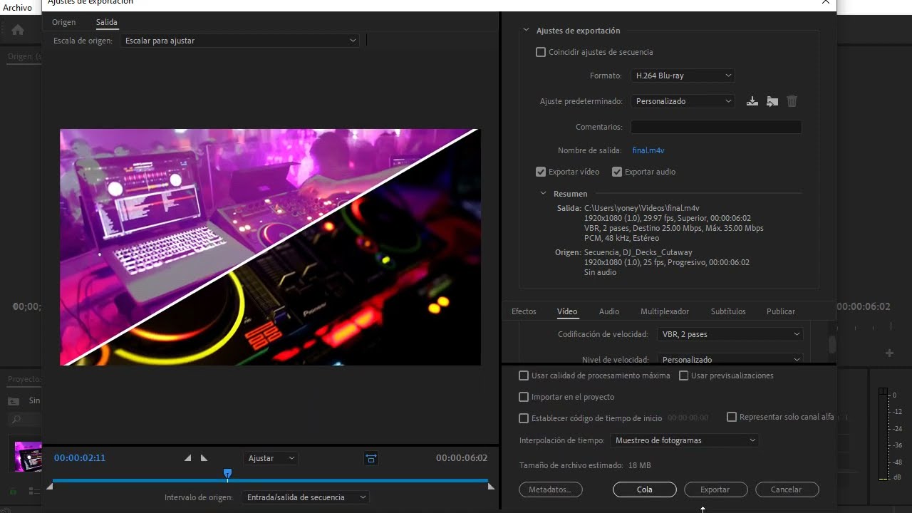 C&oacute;mo exportar para Bluray en Premiere Pro