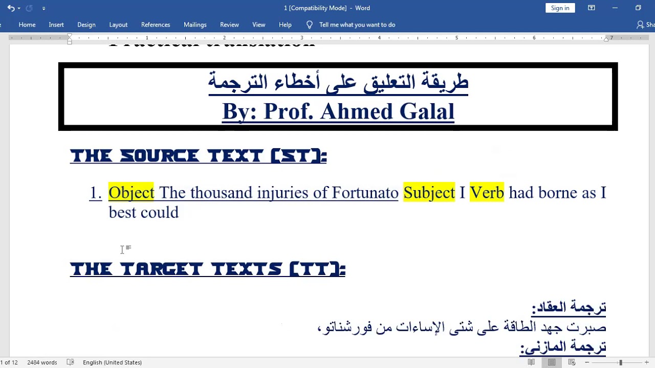 1 Arts practical translation