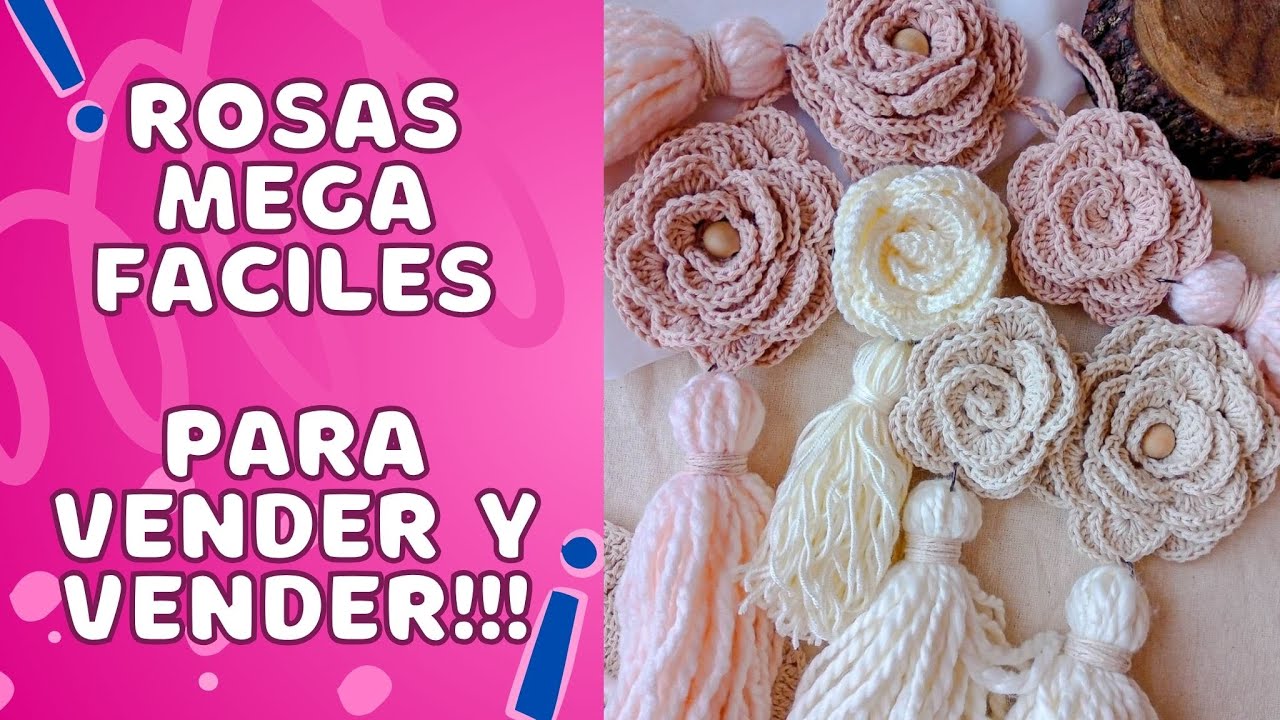 ES TAN FACIL DE TEJER!!! 💲💲💲 PARA EMPRENDER Y NO PARAR DE VENDER!!! 🤑#crochet #rosas #rosastejidas