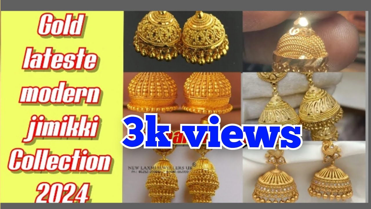 Gold modern jimikki collection 2024 @ponmahalvanthaal7946 #goldjimikki #jimikki2024 #lightweight