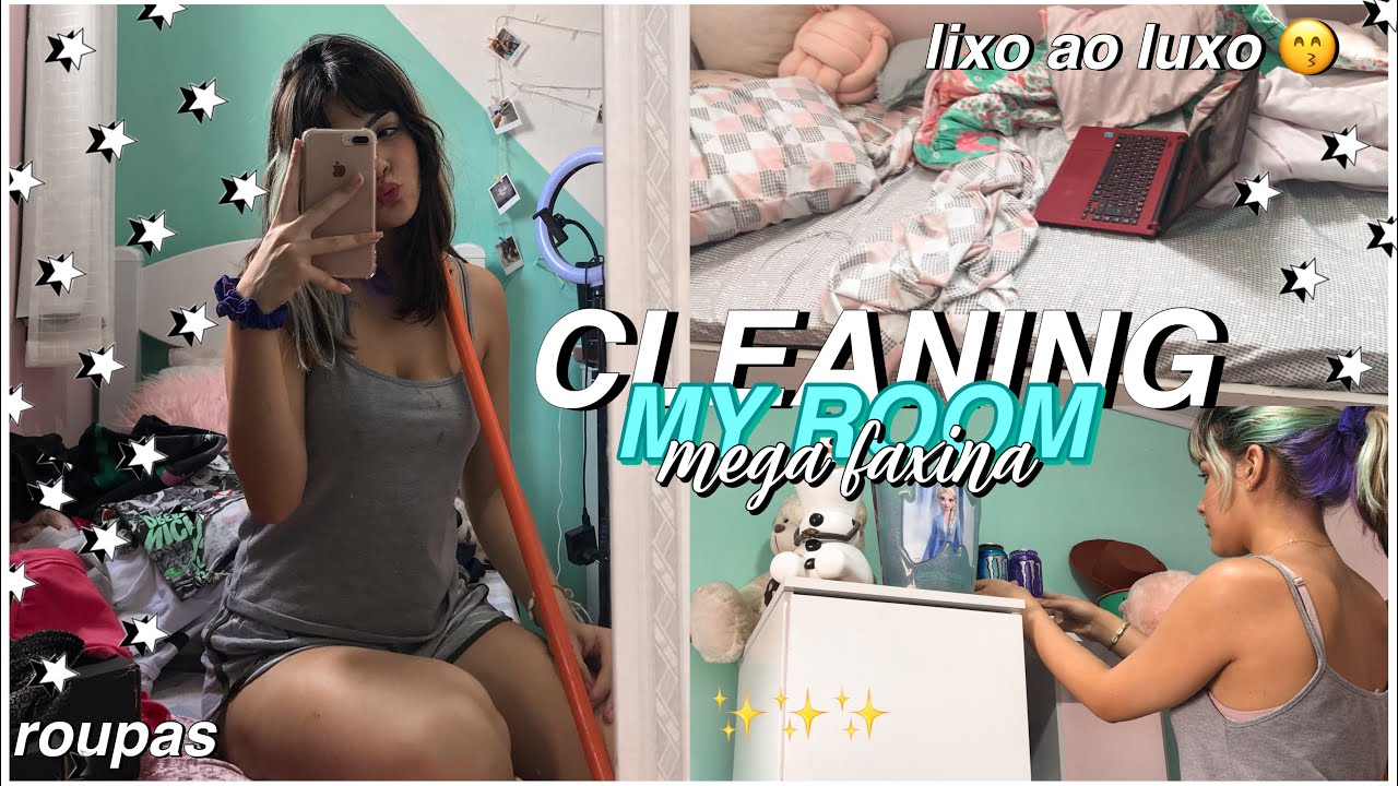 MEGA FAXINA NO QUARTO COMPLETO *cleaning my room* 😙✨ ~organizei tudo | Geovanna Santa Cruz
