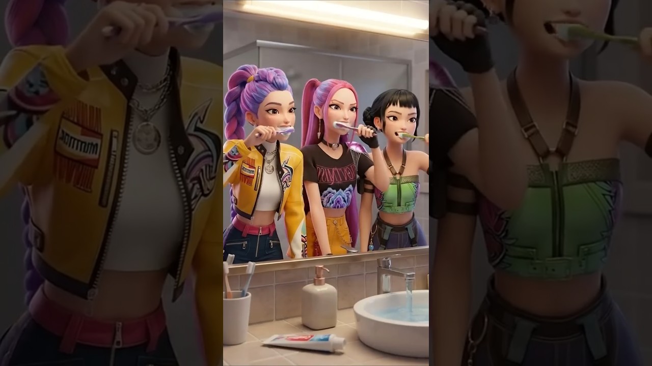 Kpop Demon Hunters: Skincare Night 🧖&zwj;♀️🧴 Rumi, Mira & Zoey Funny Moments #kpopdemonhunters #shorts