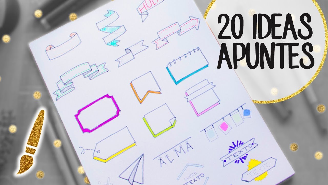 20 Ideas para tus apuntes con banners - Decora fácil tu agenda, libreta, bullet journal   A dibu