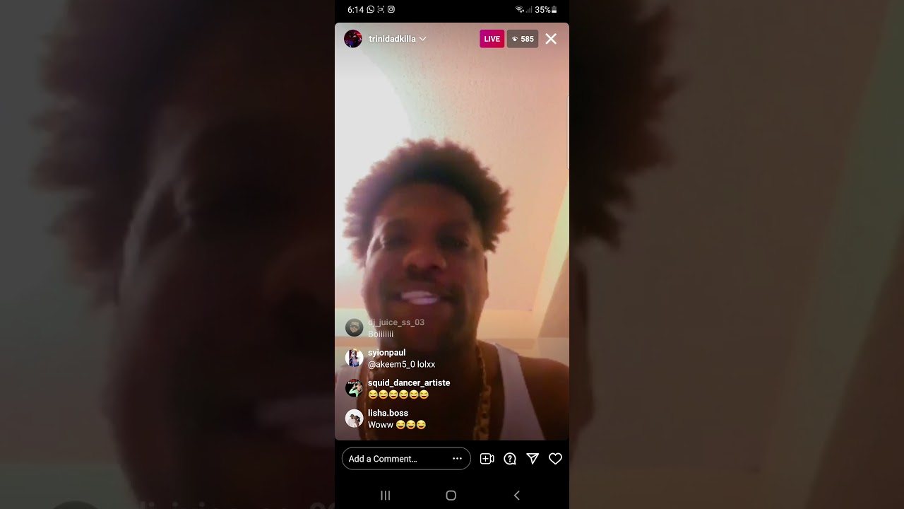 TRINIDAD KILLER AND TRINIDAD MADMAN WAR ON INSTAGRAM DJS NAMES WAS CALLED AND TRAVIS WORLD..
