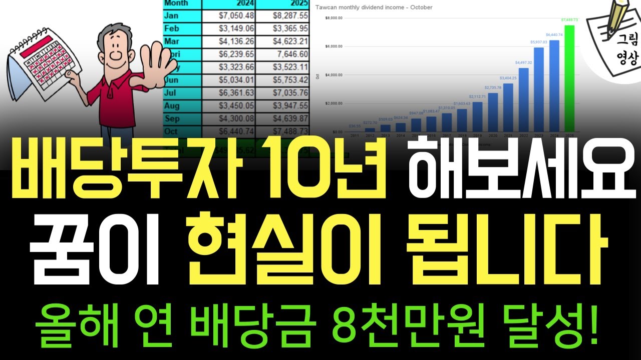 10여년 전, 배당성장 투자는 터무니없는 꿈 인 줄 알았습니다. 올해 연배당 8천만원 달성!