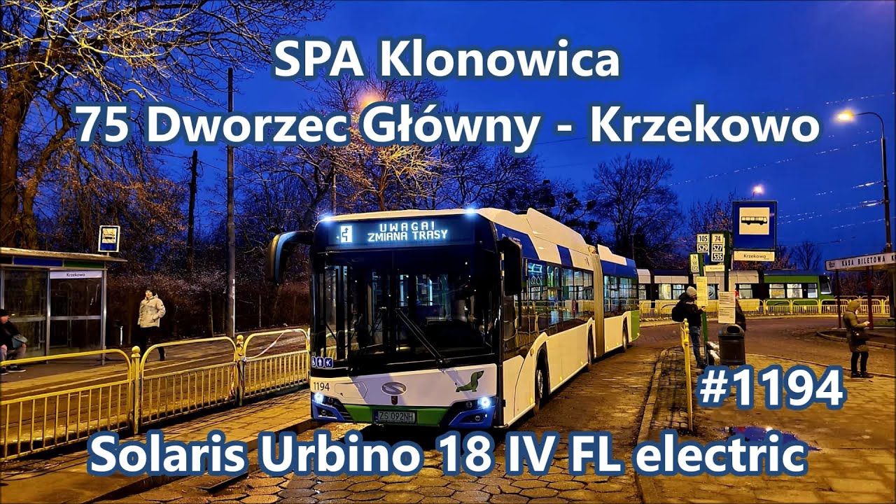 SPA Klonowica - Solaris Urbino 18 IV FL electric #1194, linia 75
