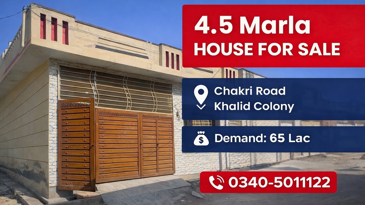 4.5 Marla House For Sale Chakri Road khalid colony Rwp #righttimeproperty 