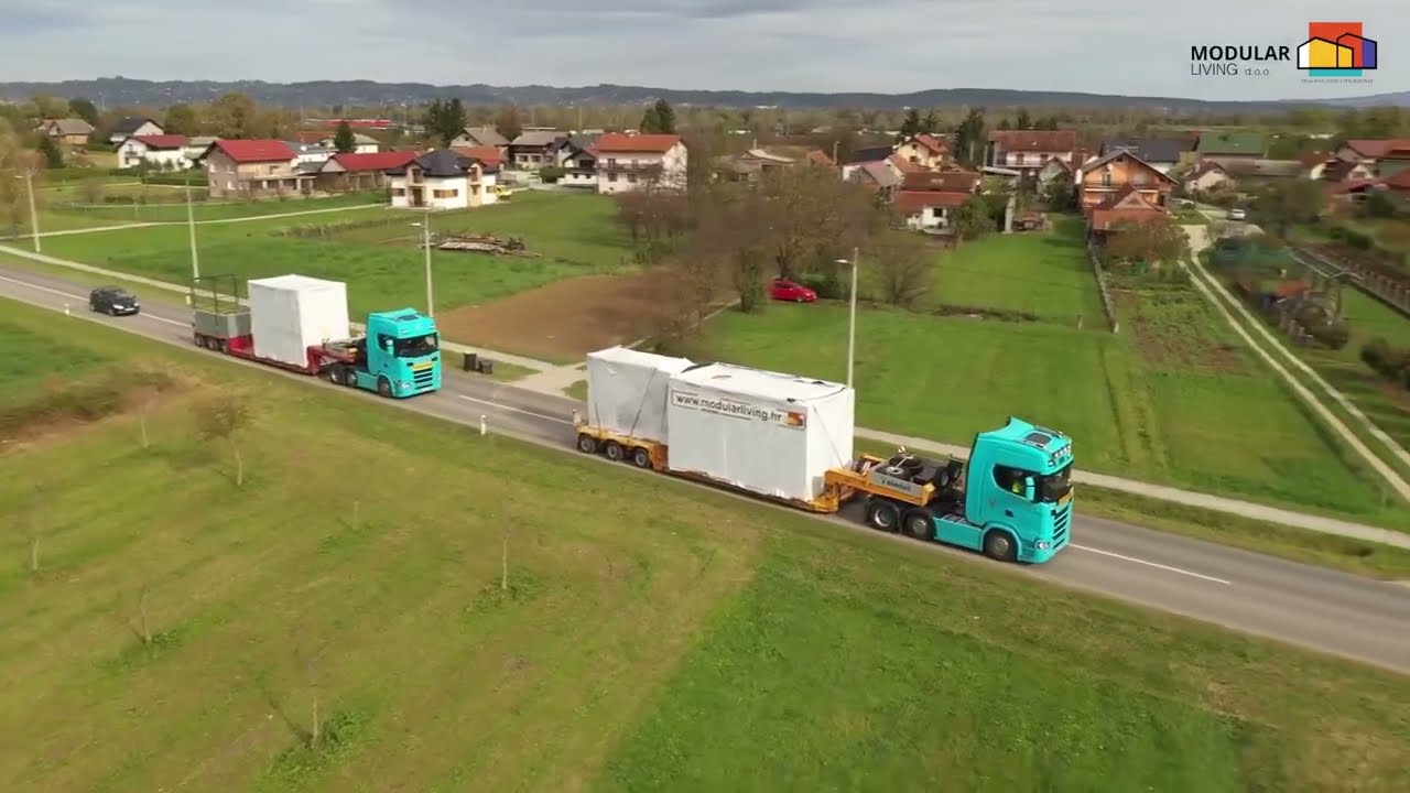 Transport modularne kuće Cube u modulima!