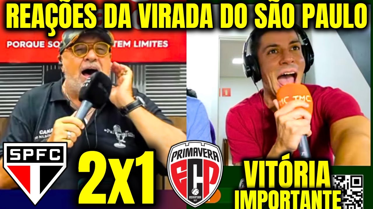 REAÇÕES DOS NARRADORES NILSON CÉSAR E DA TMC ESPORTES à VIRADA SÃO PAULINA SÃO PAULO 2X1 PRIMAVERA