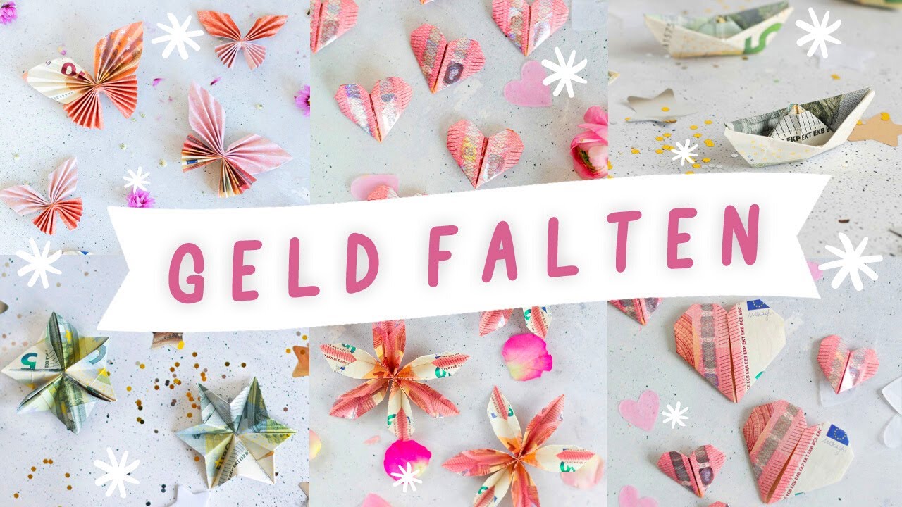 Geld falten - einfache Anleitungen zum Geldscheine falten | Schnelles Geldgeschenk selber machen