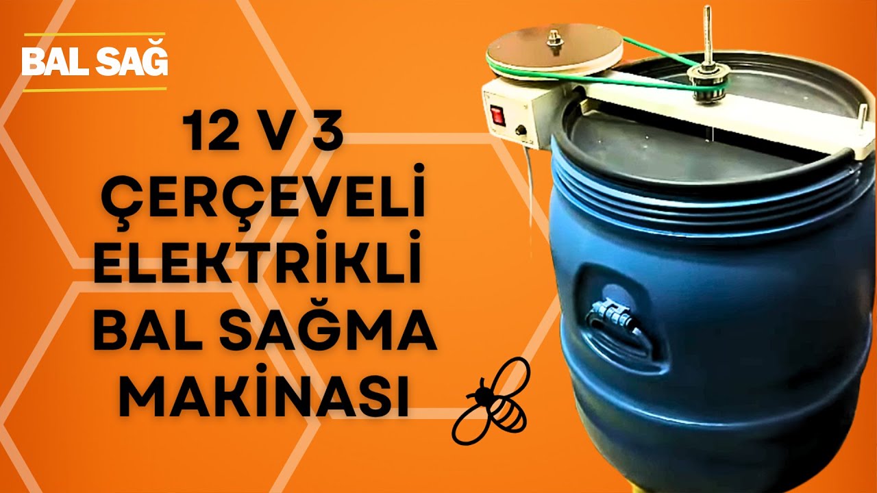 12 v 3 Çerçeveli, Elektrikli Bal Sağma Makinesi Tanıtım Videosu 🐝