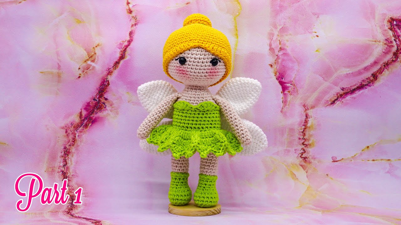 TANIA THE FAIRY 🧚 | PART 1 | HEAD, HAIR | MAKING AMIGURUMI CROCHET DOLL TUTORIAL