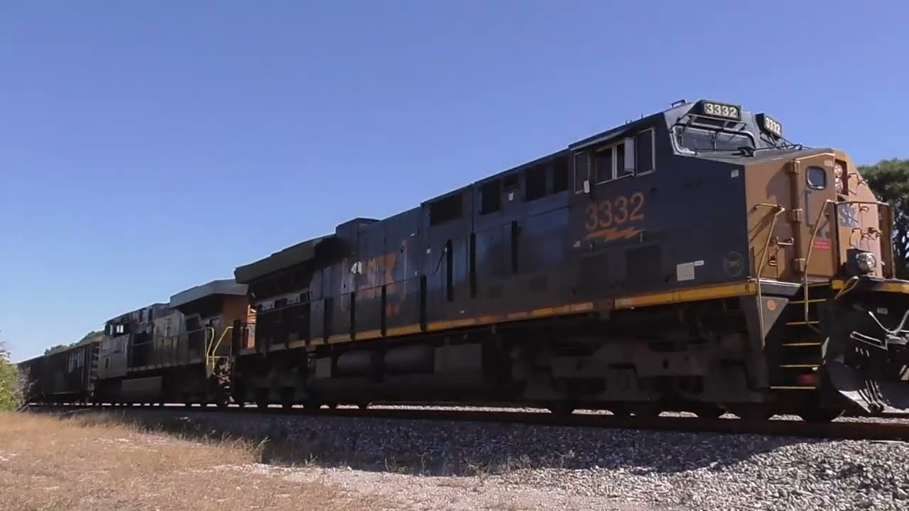 CSX 3332 South On Freight Train M853 Plus Amtrak 315 North On Train 40 At Boynton 2-24-26