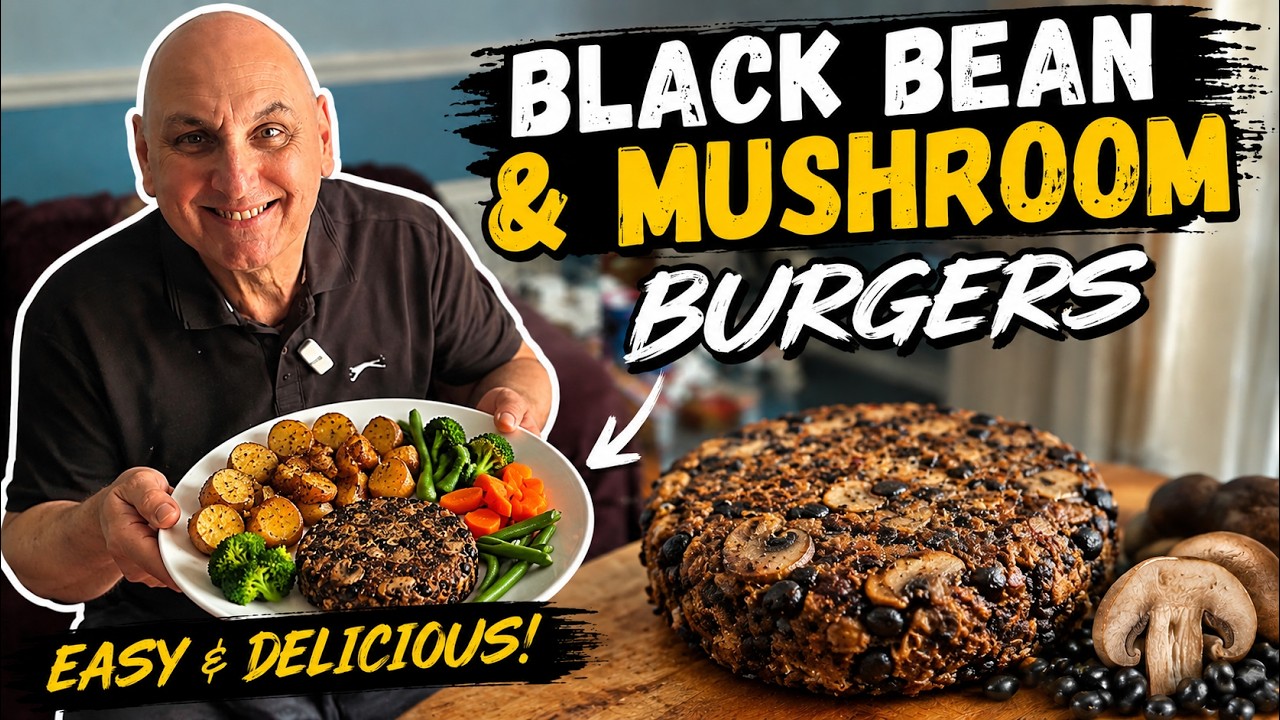 Вегетарианские бургеры с черной фасолью и грибами 🍔 | Дегустация домашнего рецепта!