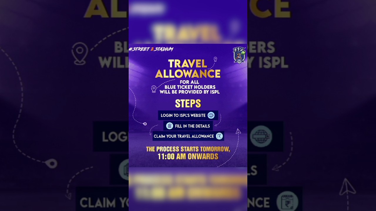📢ISPL T10 Blue Ticket holders claim your🥳free travel allowance #isplt10 #isplupdate
