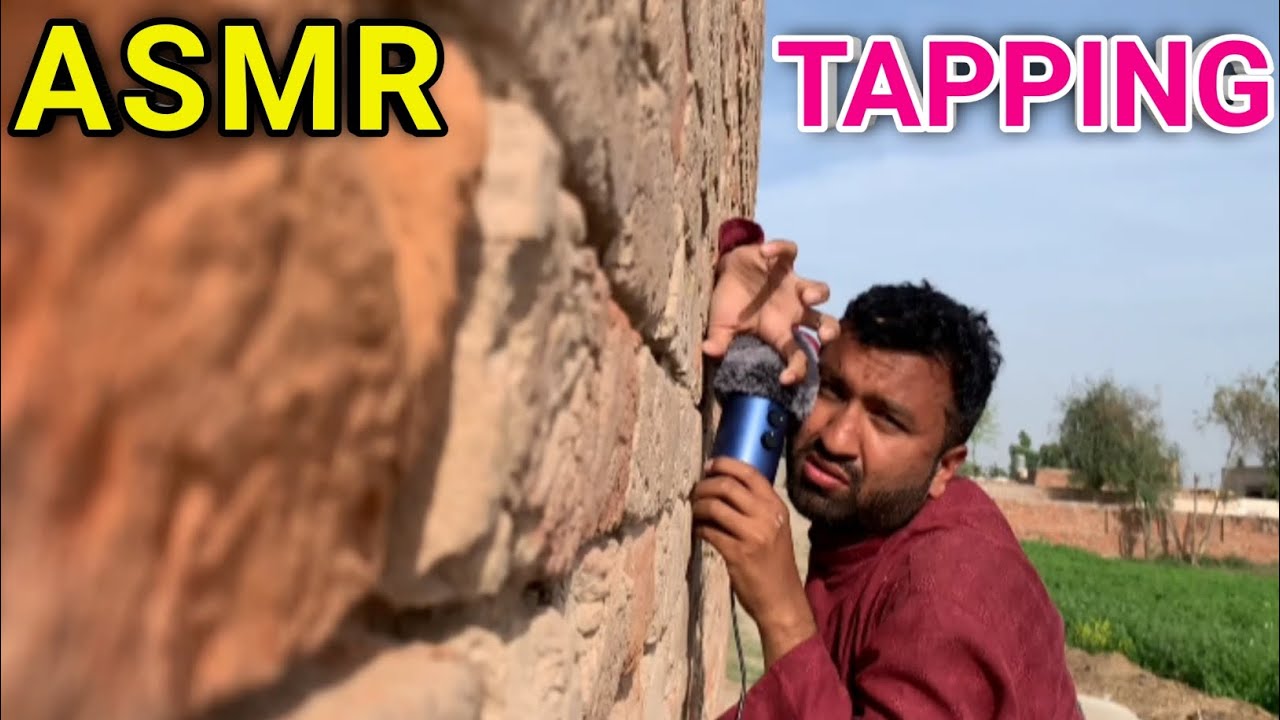 ASMR Tapping and Scratching Sounds Old Mud & Concrete Wall for Relaxing | Asmr Outside