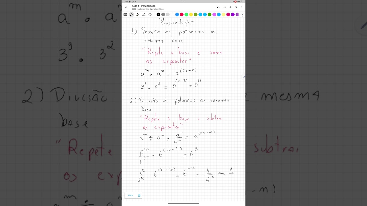 Fundamentos da matemática aula 4 potenciação e notação científica