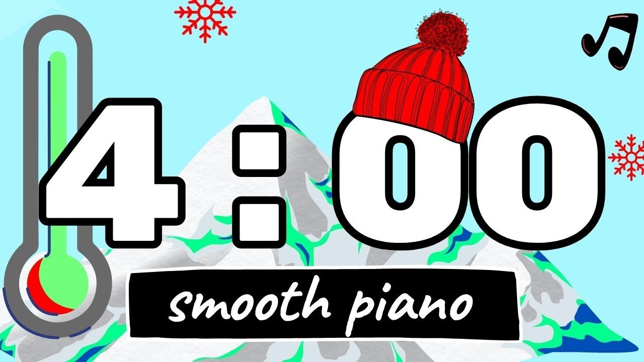 ⌛ 4 minute winter timer🎵melodic calm chill relaxing piano music (cozy winter edition timer series)