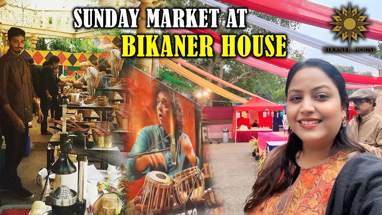 Sunday market at Bikaner House #waseemakhanofficial #dailyvlog #delhi
