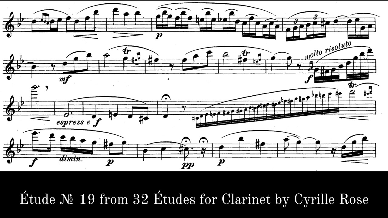 Étude № 19 from 32 Études for the Clarinet by Cyrille Rose