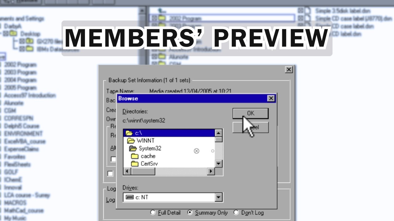 Getting My BackOffice Server Ready for a Tape Restore