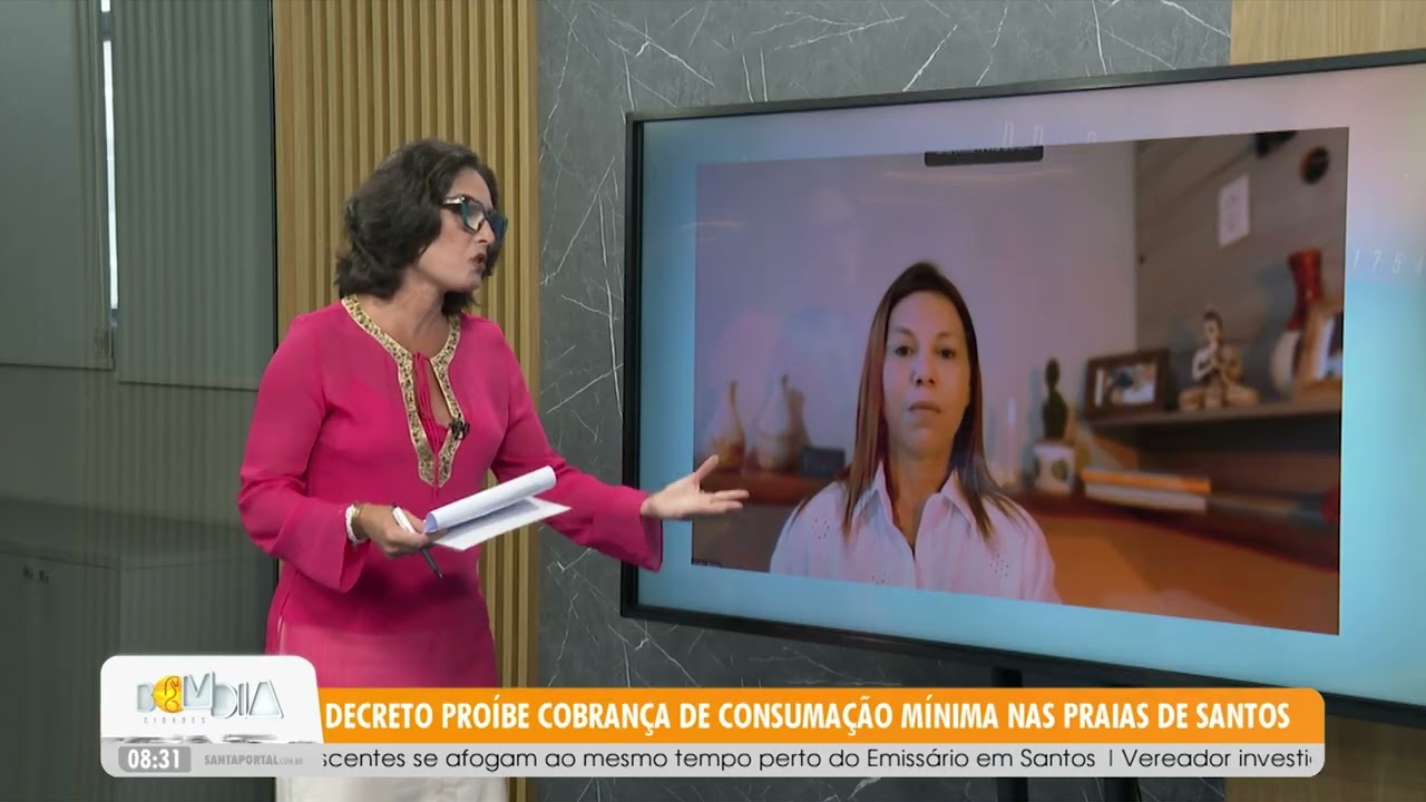 Decreto proíbe cobrança de consumação mínima nas praias de Santos - 16/2/26