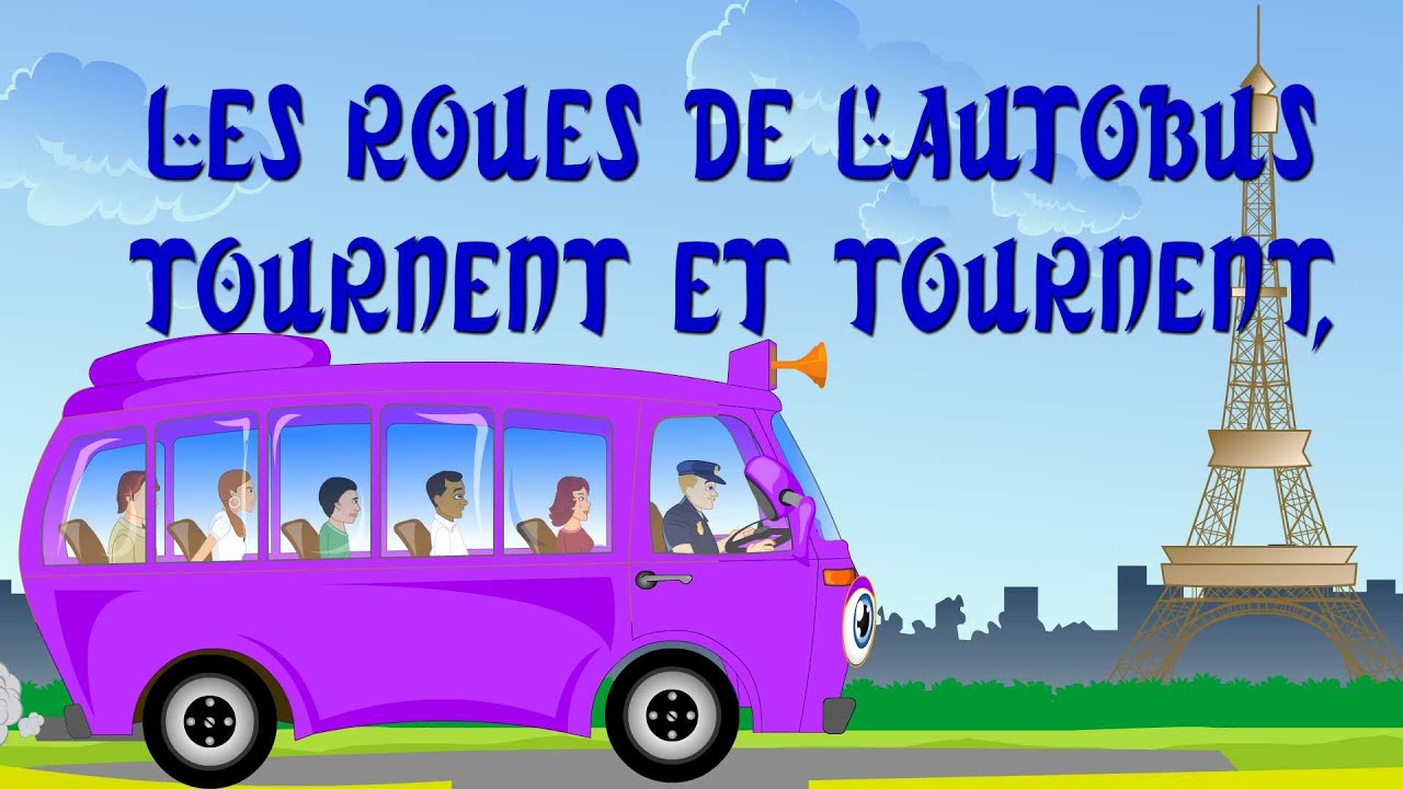 Les roues de l'autobus | Wheels on the bus in French | Comptines et chansons pour enfants