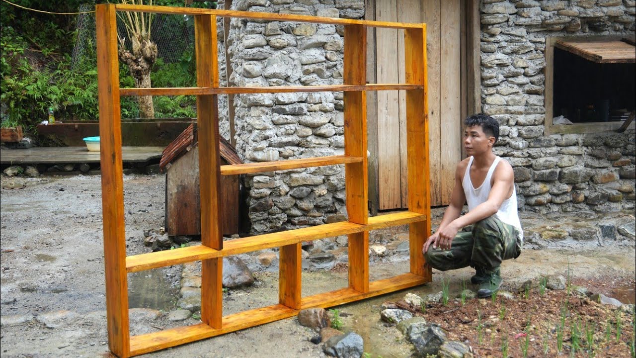 Living independently - picking melons - completing handmade wooden shelves | Life in the forest