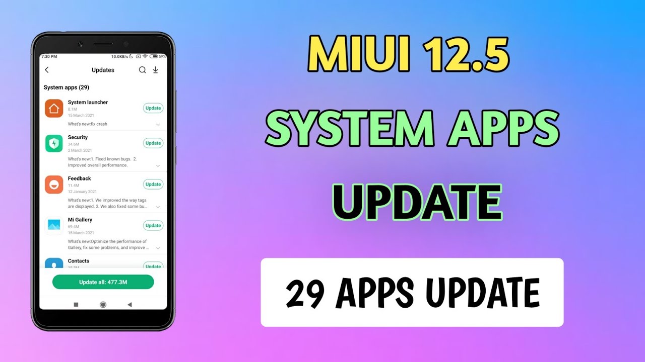 Miui 12 System App Update | Miui 12.5 System App | Miui System Apps Update | 29 System Apps Update