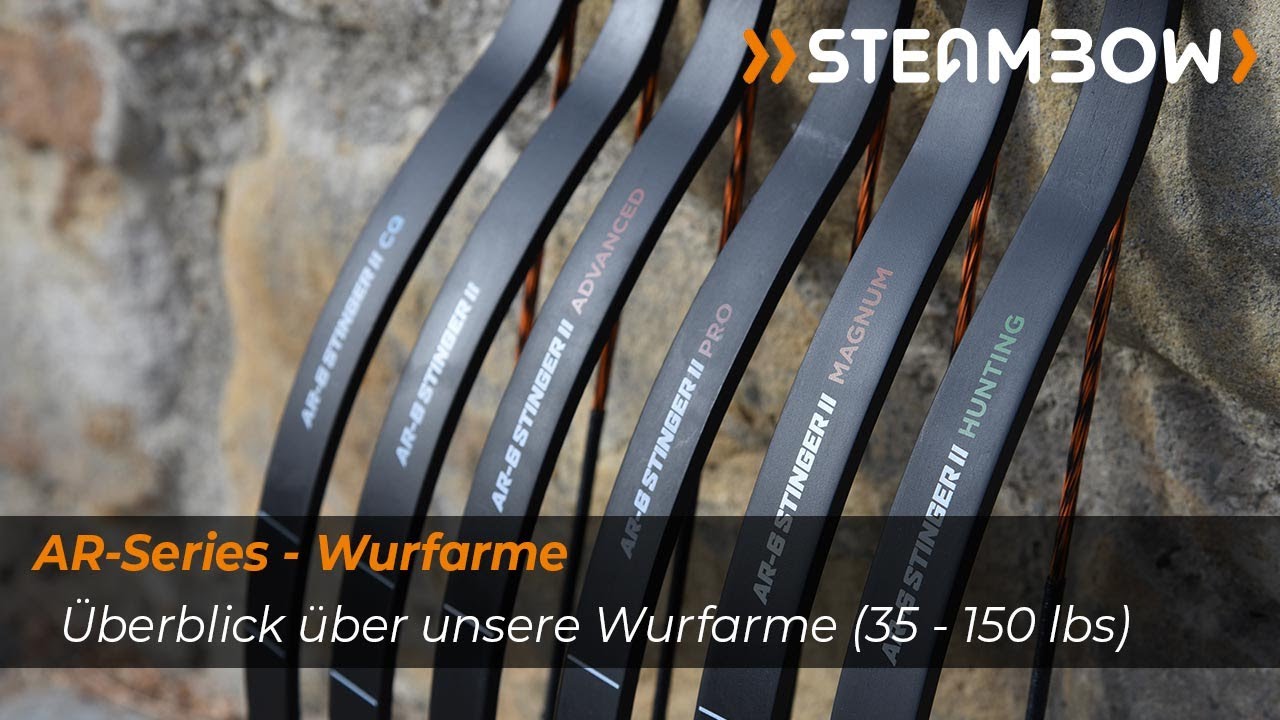 Steambows Sortiment an Wurfarmen für die AR-6 Stinger II