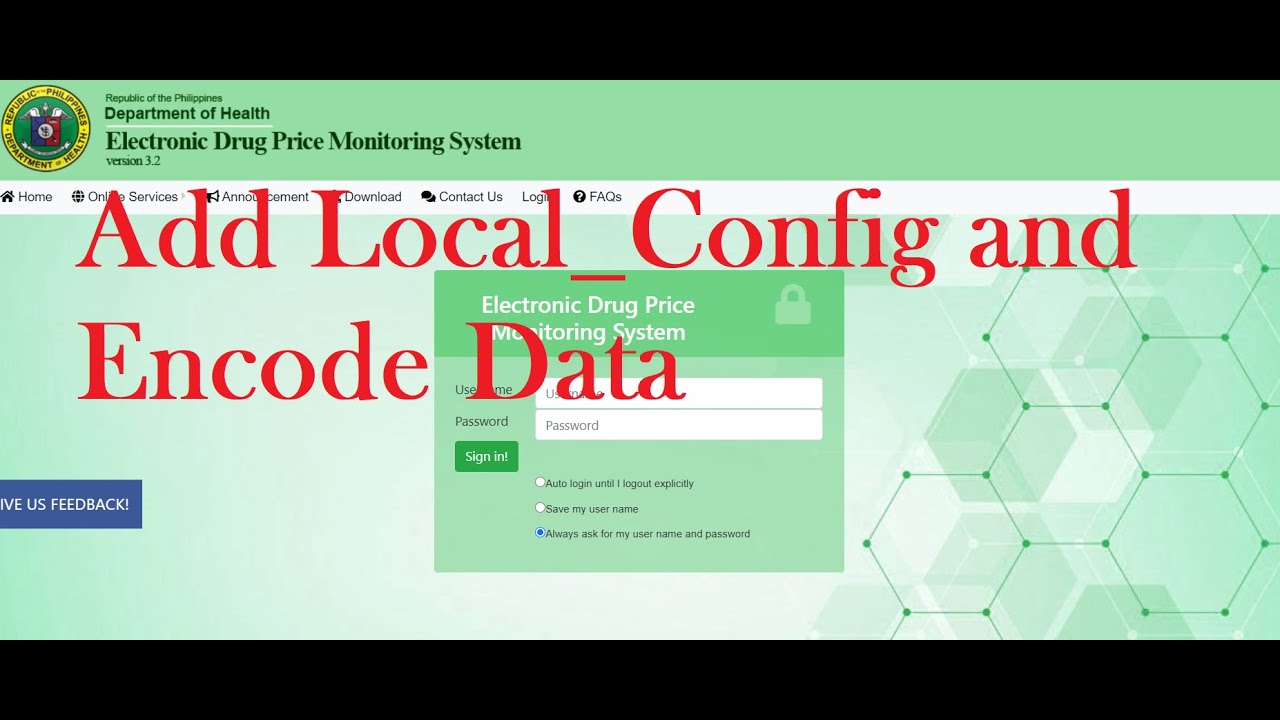 How to Add Local_Config and Encode Data up to Data Uploading | EDPMS Version 3.6