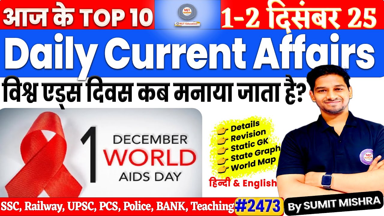 1- 2 December 2025 Current Affairs | Daily Current Affairs 2025 | Today Current Affairs, 2 Dec, MJT