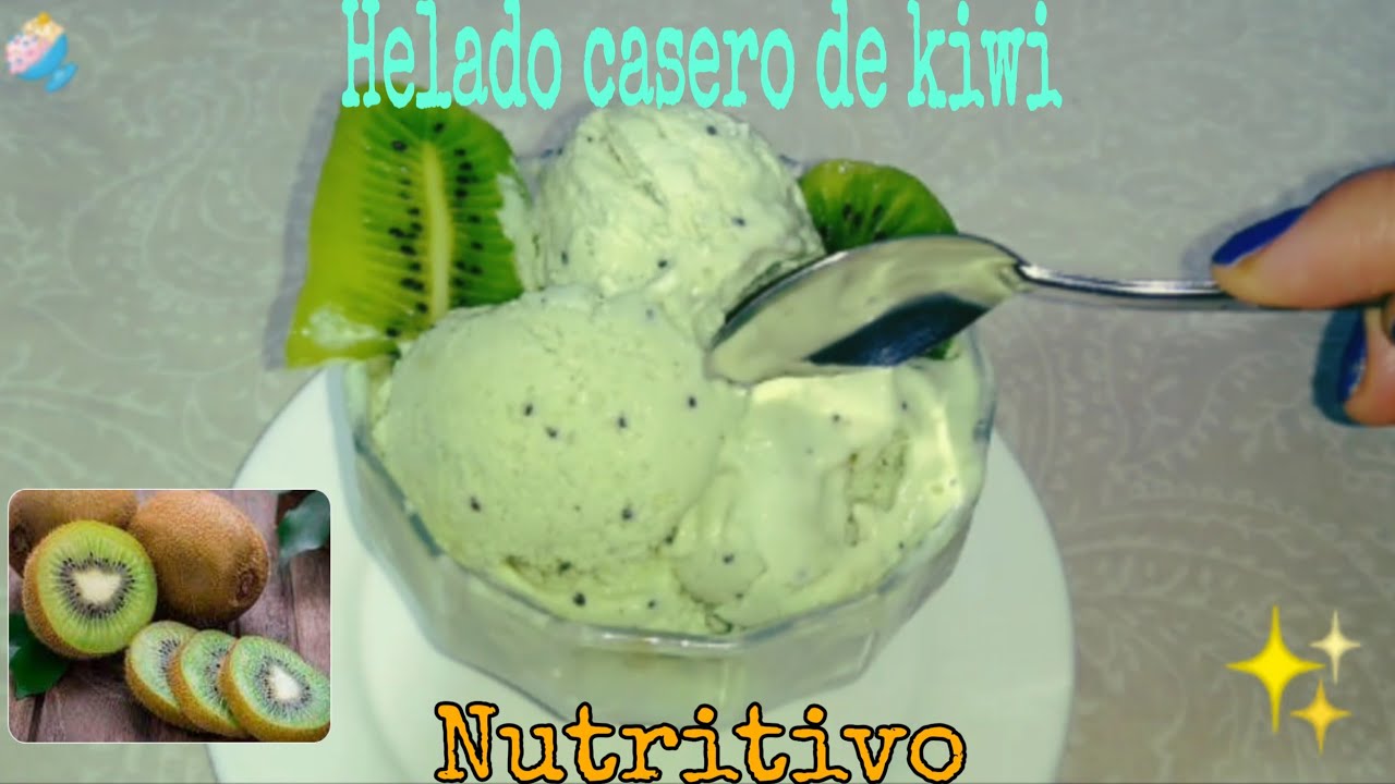 Helado de kiwi casero/4 ingredientes/sin maquina