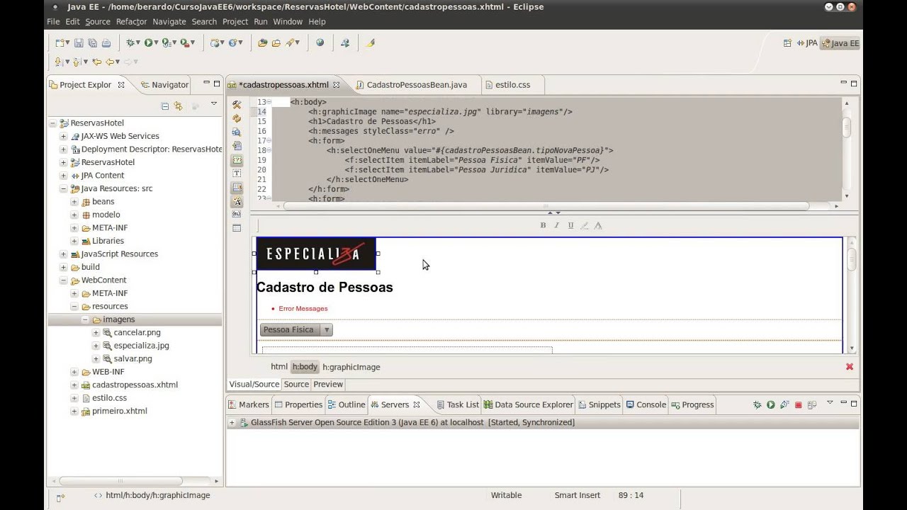 Aula 4 - vídeo19 JSF ViewComponents