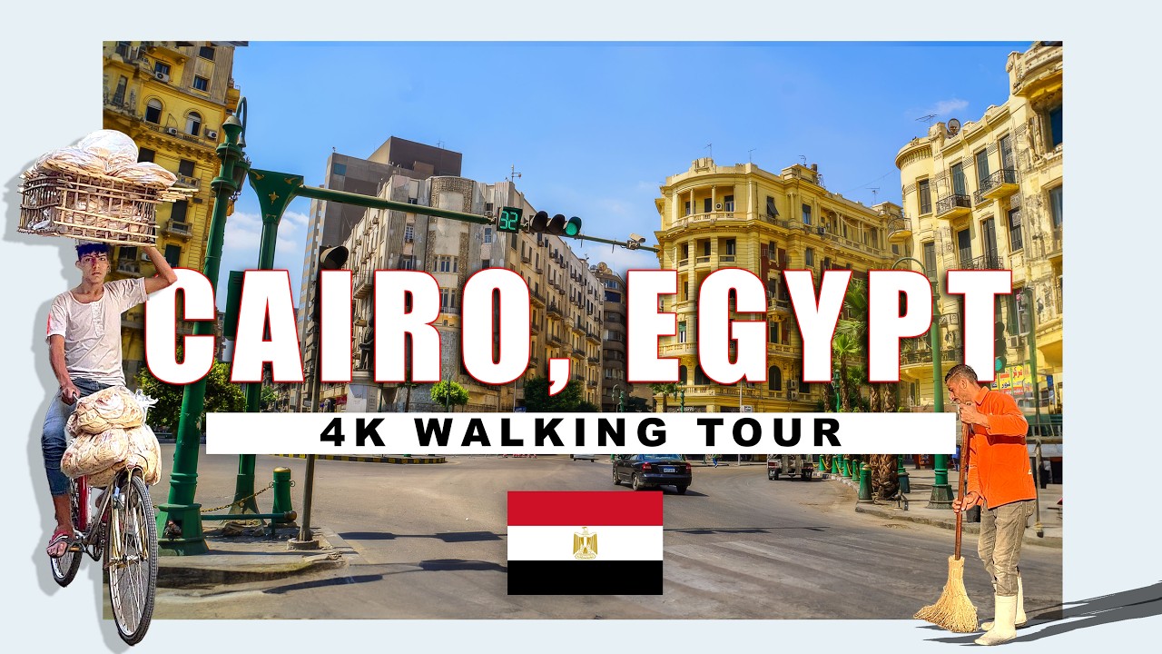 🇪🇬 4K Cairo, Egypt Walking Tour - Downtown Cairo Walkthrough Talaat Harb Square - 4K HDR 60fps
