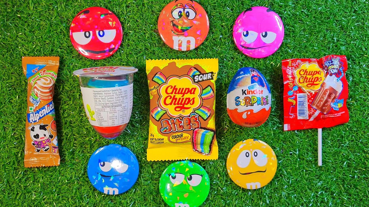 ASMR Most Popular Candys / some lots of colorful rainbow lollipop candy / unpacking chocolate eat