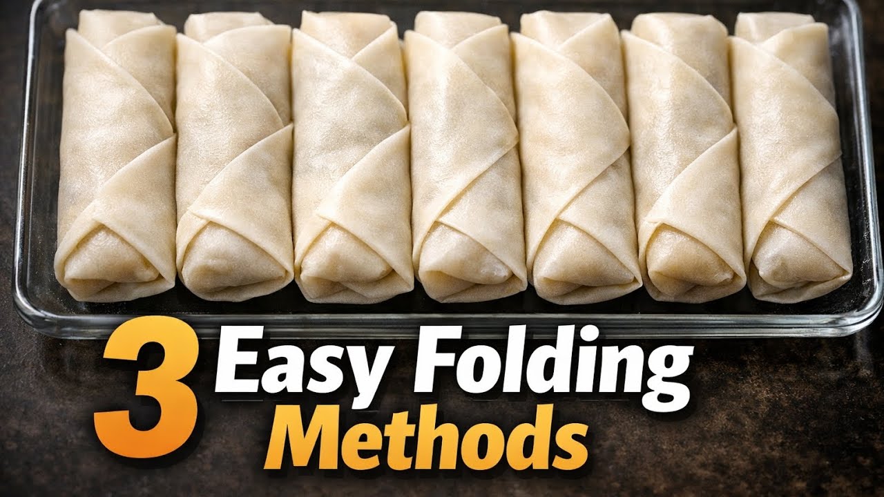 How to Fold Spring Rolls Perfectly | 3 Easy Methods (No Tearing)