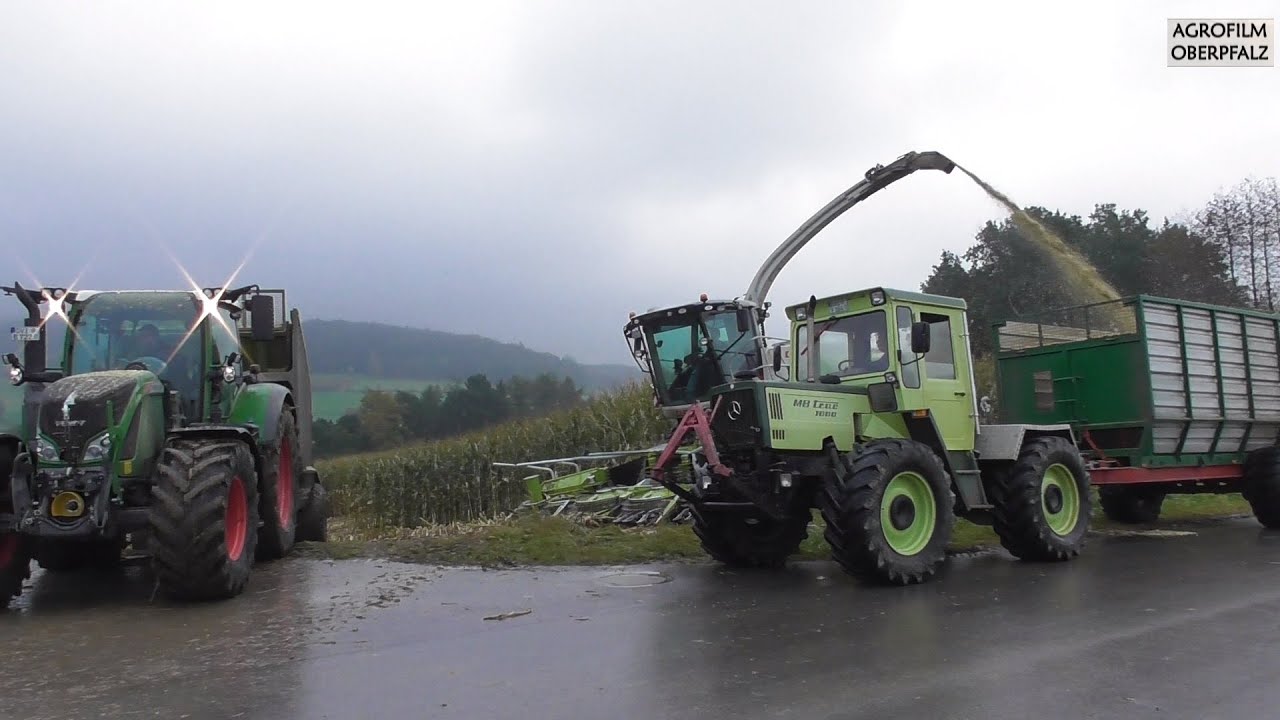 Action im strömenden Regen - Maishäckseln mit Claas Jaguar 870 - LU Baumer - MB Trac 1000