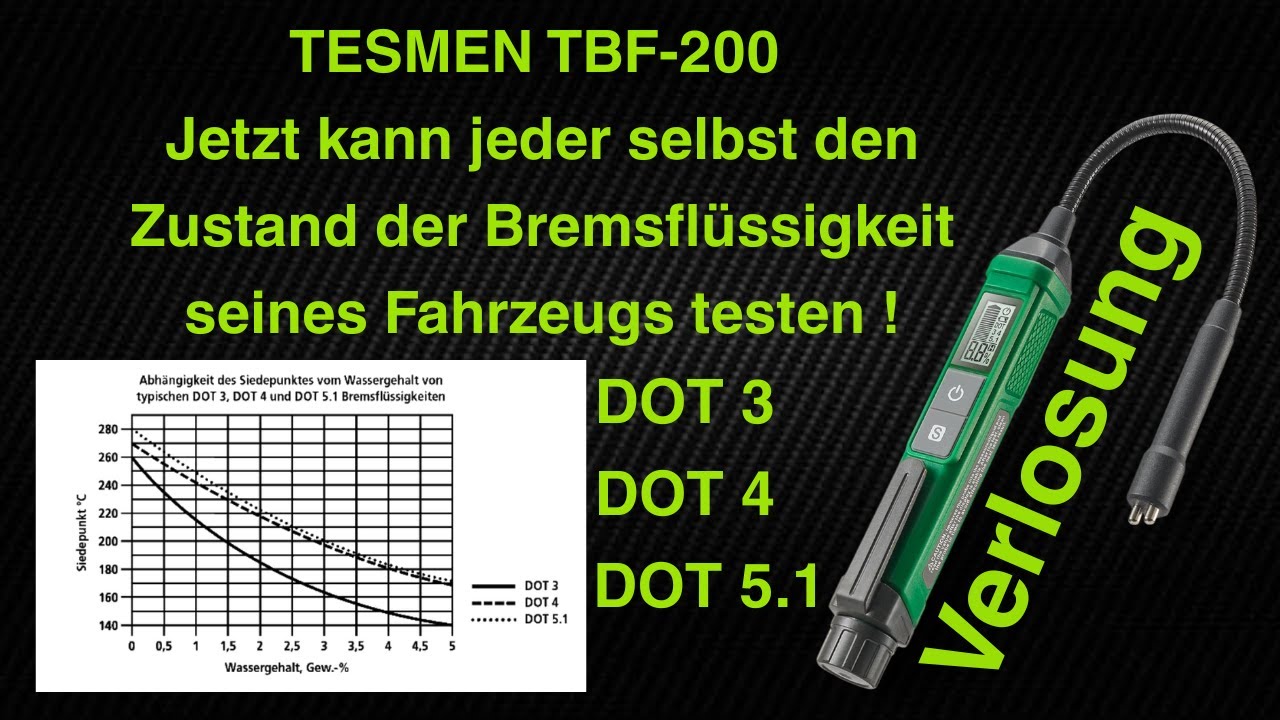 TESMAN TBF- 200 - Endlich kann man auch die Bremsflüssigkeit einfach selbst testen - Mit Verlosung.
