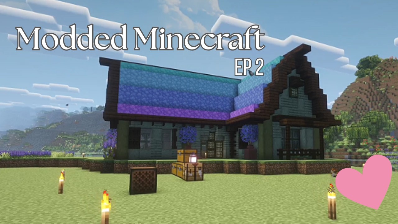 Building a starter house! Modded Minecraft ep.2