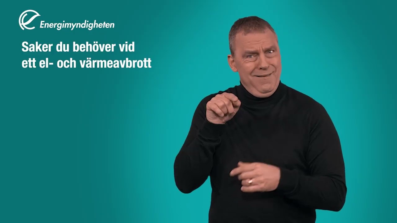 Saker du behöver vid ett el- och värmeavbrott, film på teckenspråk